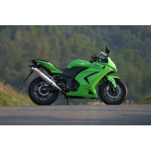 画像: KAWASAKI Ninja 250R TRエキゾーストシステムスリップオン ステンレスサイレンサー Φ100X500